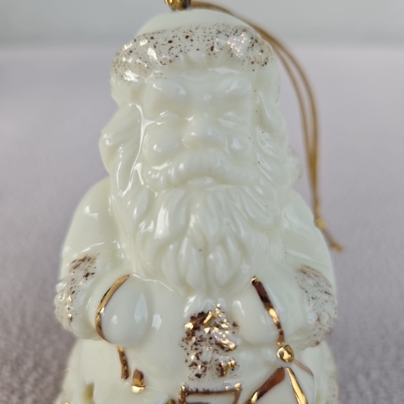 Formalities Baum Bros Potpourri Santa Claus Ornament 4" White Gold Trim Ceramic - Picture 6 of 10
